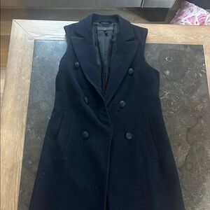 Rag and Bone Navy Double-Breasted Sleeveless Coat